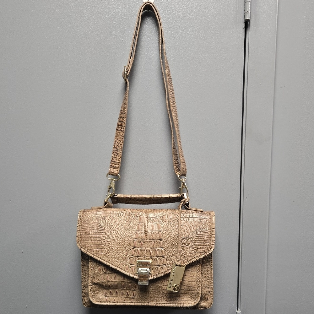 Marc FISHER Elegant Tan Crocodile-Embossed Women's Bag